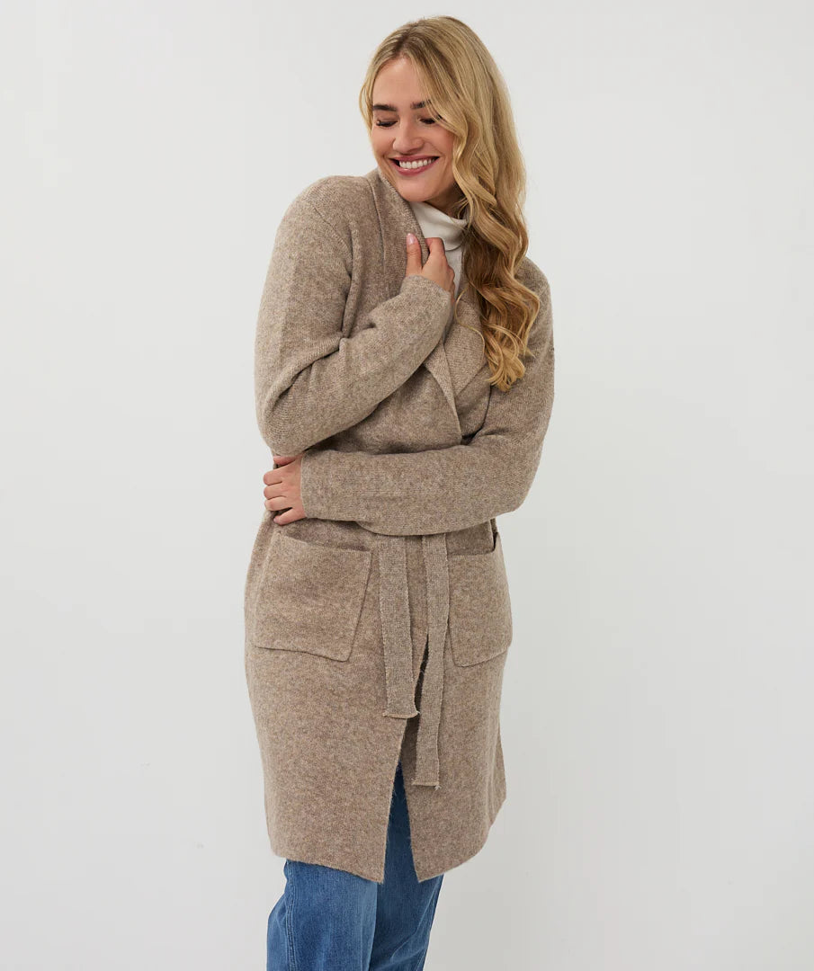 ESQUALO LONG BELTED CARDIGAN