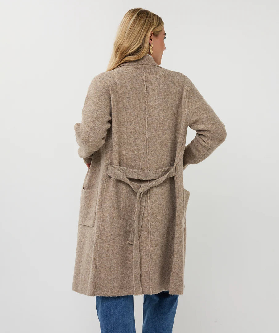 ESQUALO LONG BELTED CARDIGAN