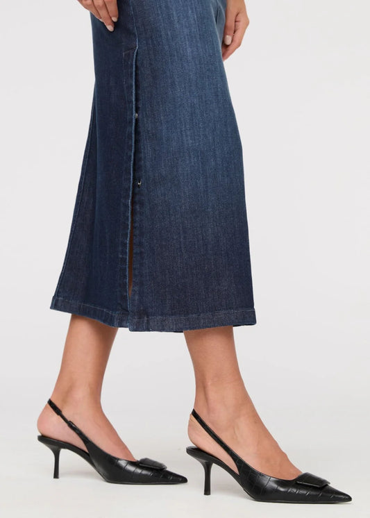 DU/ER PERFORMANCE DENIM SLIT SKIRT