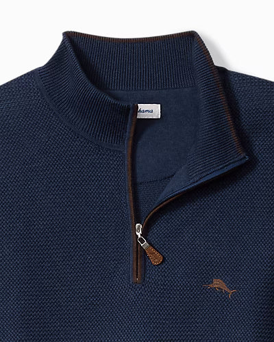 TOMMY BAHAMA MARLIN MAGIC HALF-ZIP SWEATER