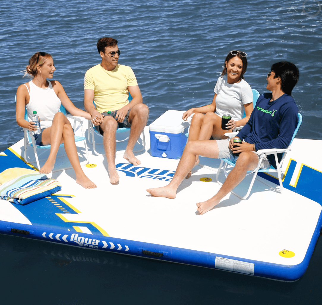 Swimming Water Inflatable Pontoon Boat Fishing Floating Platform