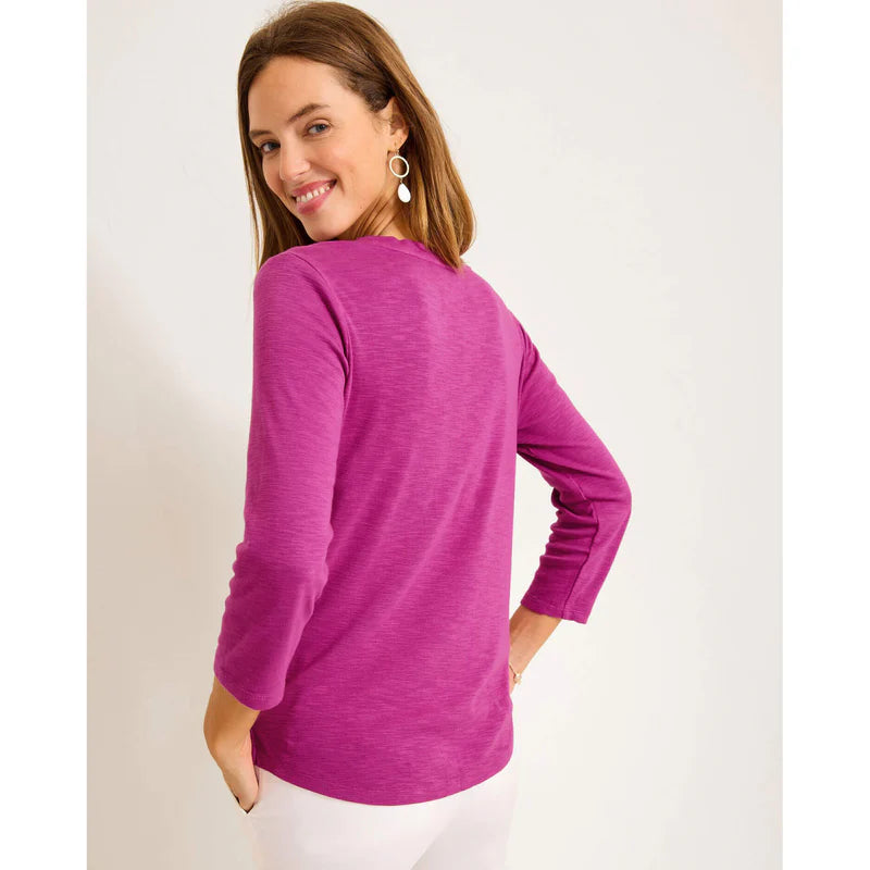 TOMMY BAHAMA ASHBY ISLES RIB 3/4 SCOOP NECK