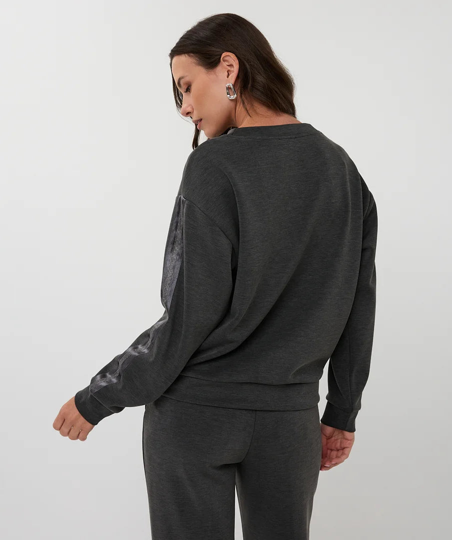 ESQUALO SWEATER MODAL RHINESTONE