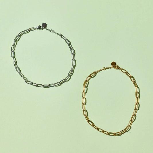 PURA VIDA PAPERCLIP CHAIN ANKLET