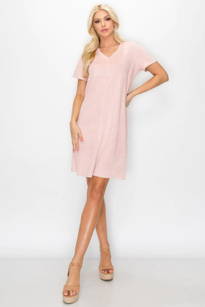 
            
                Load image into Gallery viewer, JOH WOVEN SS VNECK DRESS
            
        