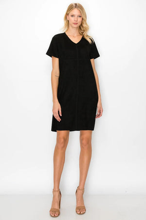 JOH WOVEN SS VNECK DRESS