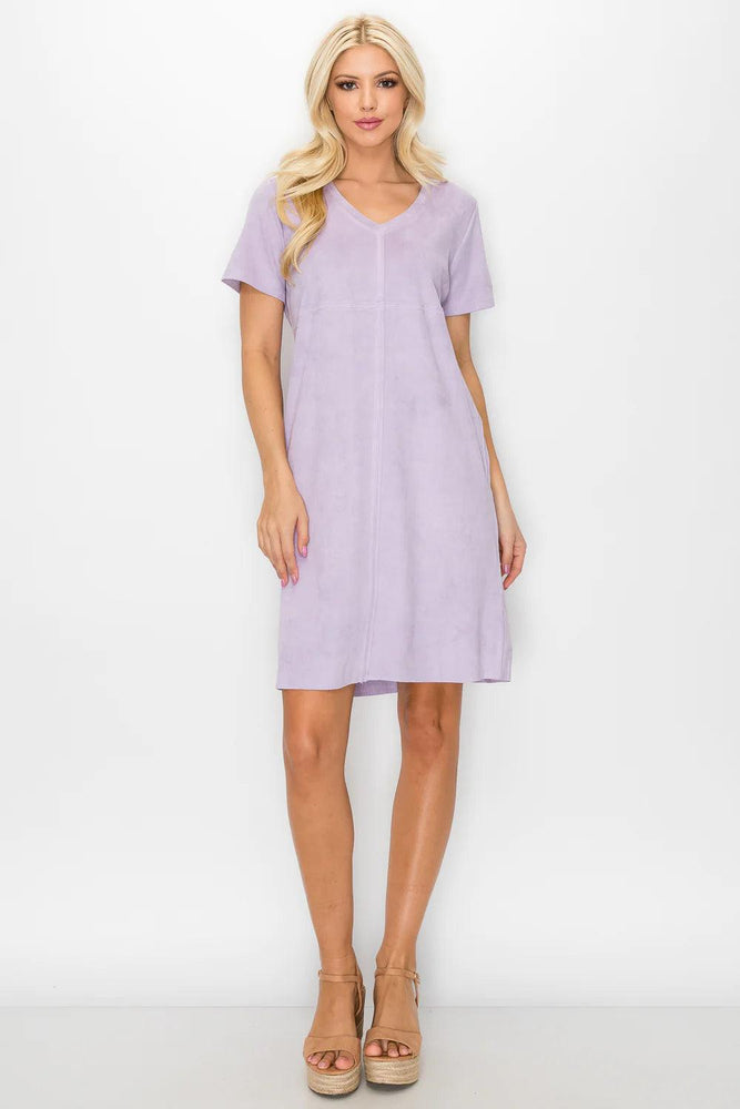 JOH WOVEN SS VNECK DRESS