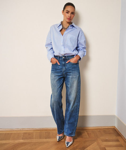 ESQUALO BARREL JEAN TROUSERS