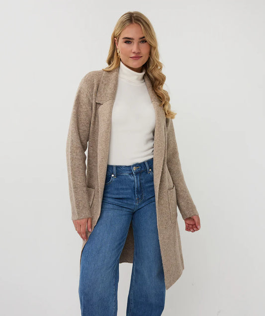 ESQUALO LONG BELTED CARDIGAN