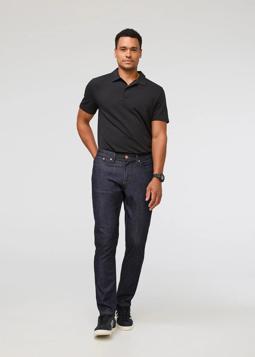 DU/ER PERF DENIM ATHLETIC TAPER JEANS