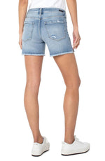 LIVERPOOL VICKY FRAY HEM SHORT DENIM