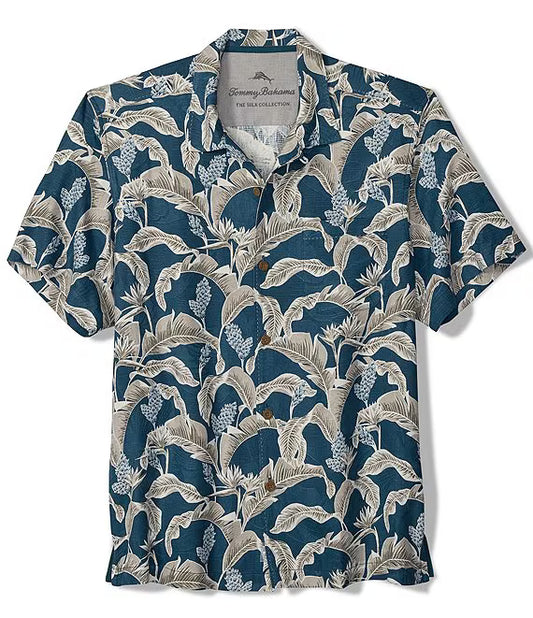 TOMMY BAHAMA MIDNIGHT PALMS SHORT SLEEVE SHIRT