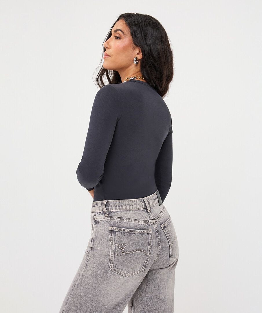 ESQUALO TOP LONG SLEEVE ROUND NECK
