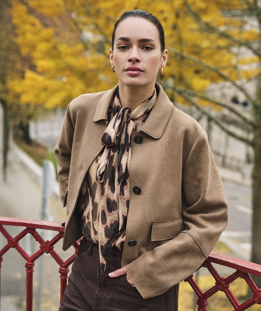 ESQUALO JACKET SUEDINE COLLAR POCKETS