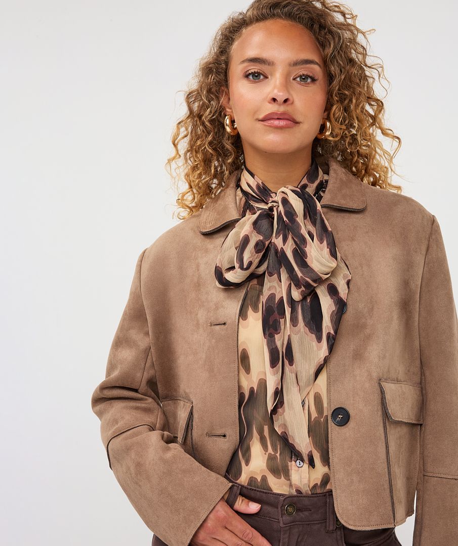 ESQUALO JACKET SUEDINE COLLAR POCKETS