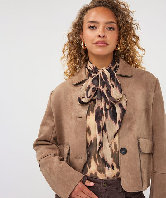 ESQUALO JACKET SUEDINE COLLAR POCKETS