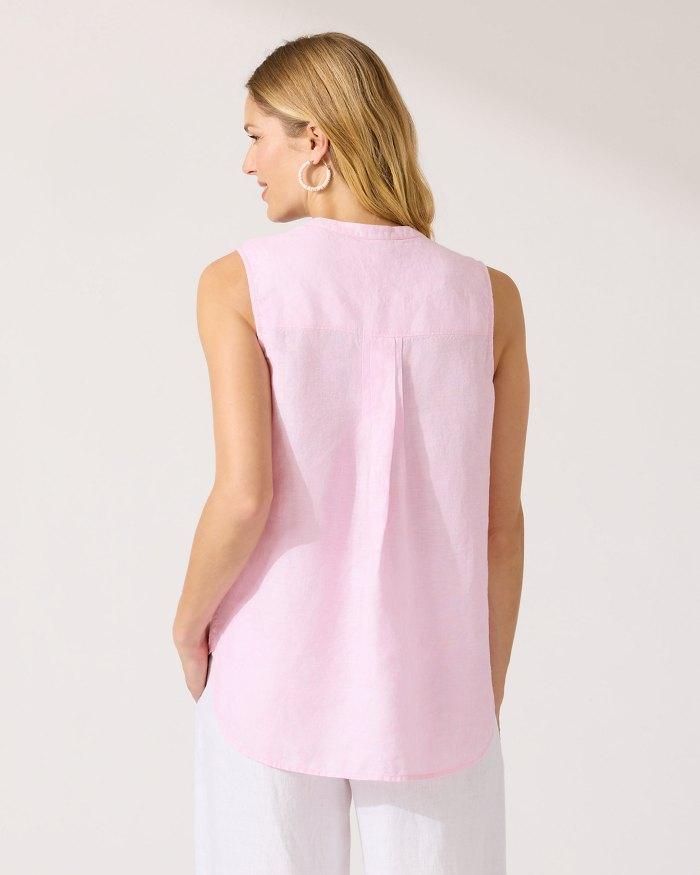 TOMMY BAHAMA COASTLINA SLEEVELESS LINEN TOP