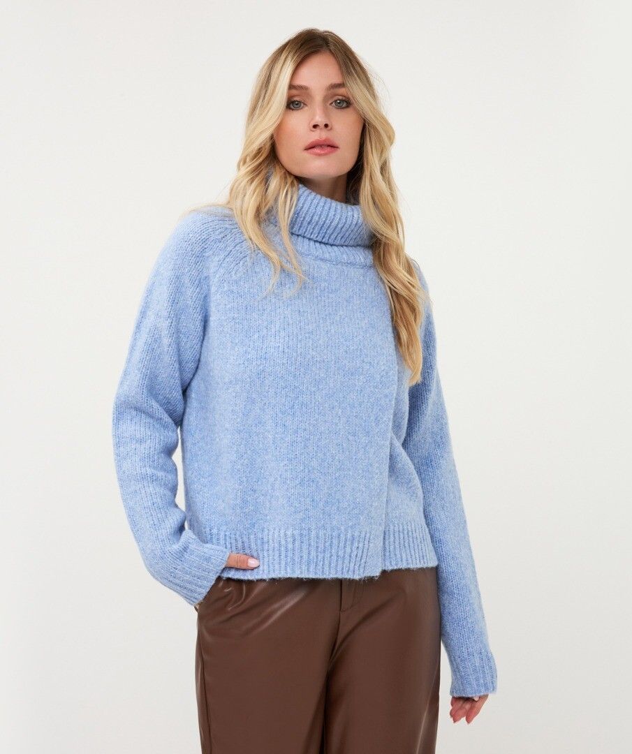 ESQUALO SWEATER OPEN BIG COLLAR