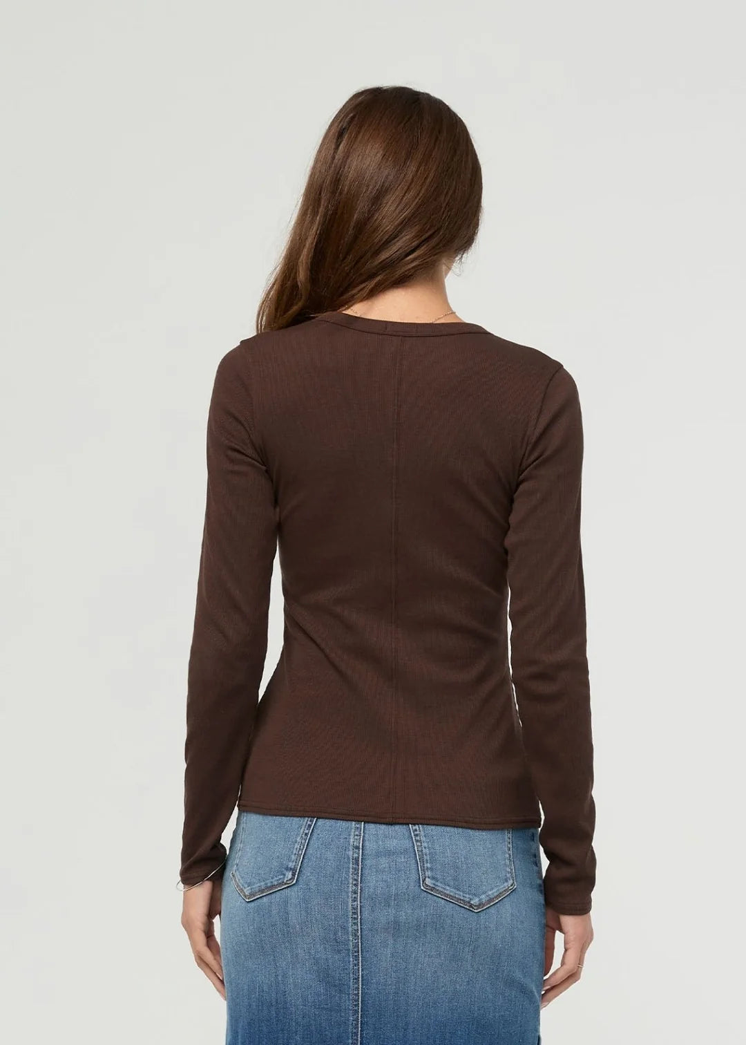 DU/ER RIBBED PIMA LONG SLEEVE HENLEY