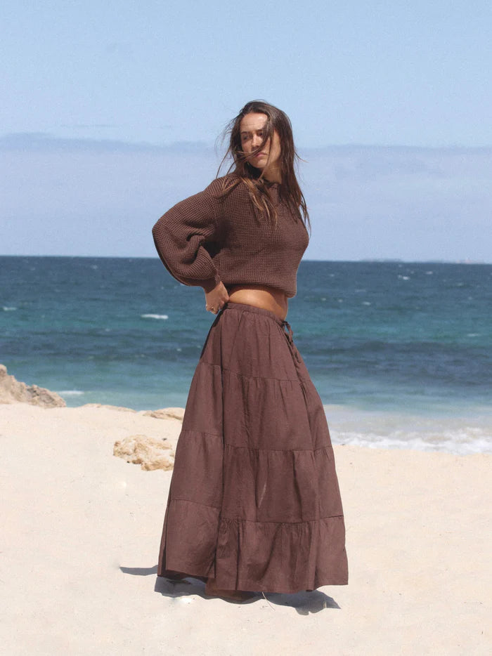 RHYTHM  CLASSIC TIERED MAXI SKIRT