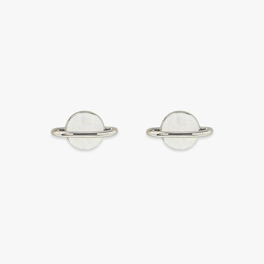 PURA V WHITE OPAL SATURN EARRINGS - Cottage Toys - Peterborough - Ontario - Canada