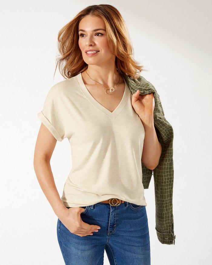 TOMMY BAHAMA KAUAI JERSEY VNECK TEE